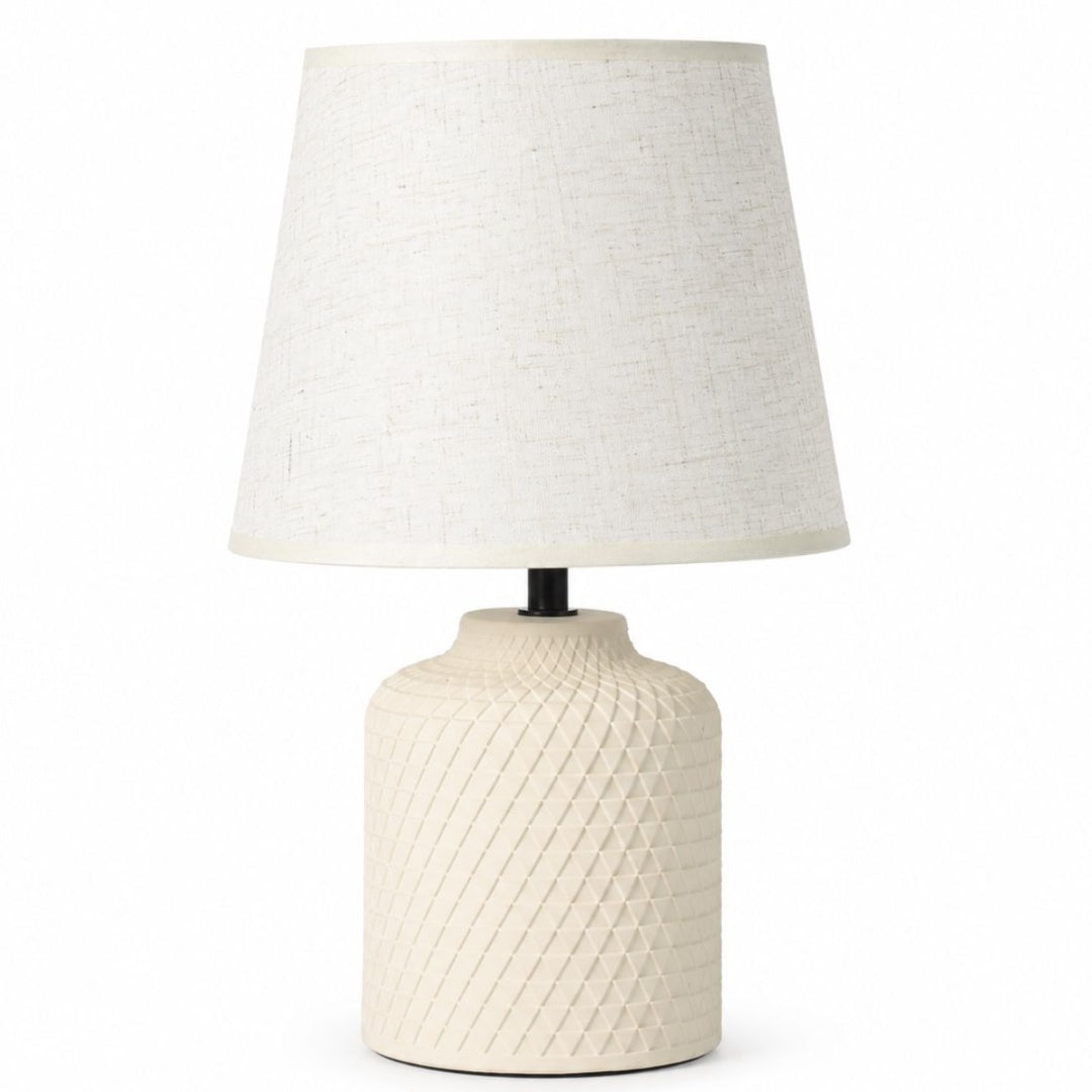 Lámpara de cerámica crema 33cm.
