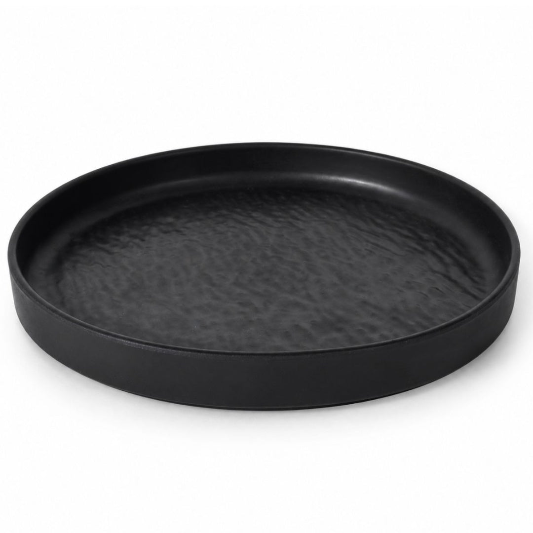 Plato negro de melamina 17.5cm