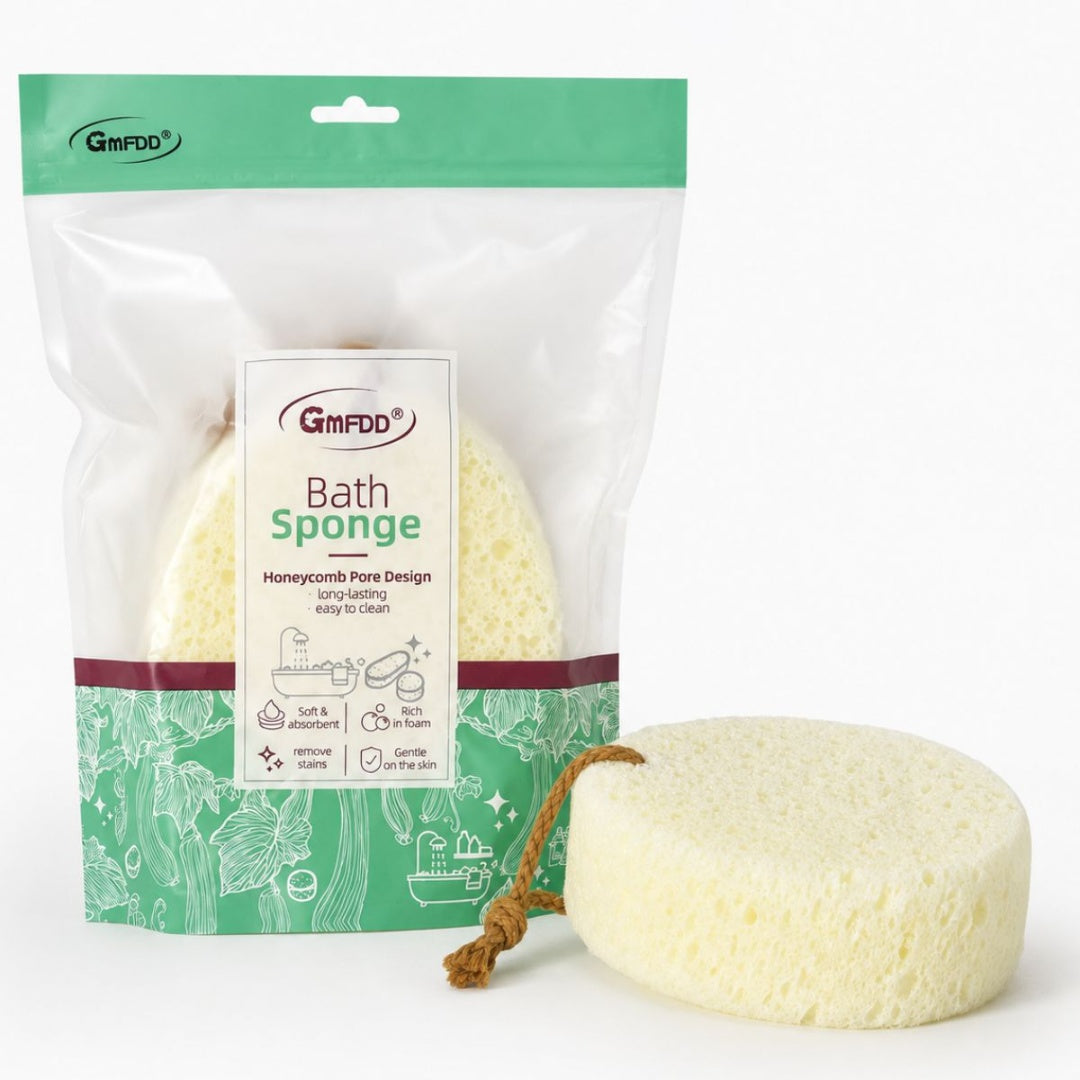 Esponja de baño crema