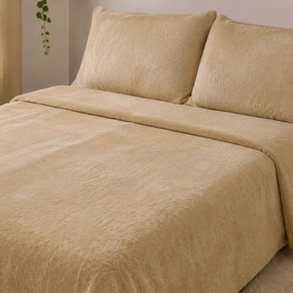 Juego de sábanas polar 2 plazas. Beige