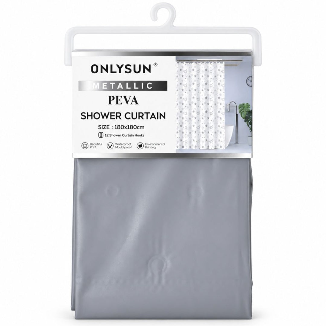 Cortina de PEVA para ducha 180x180cm. Gris