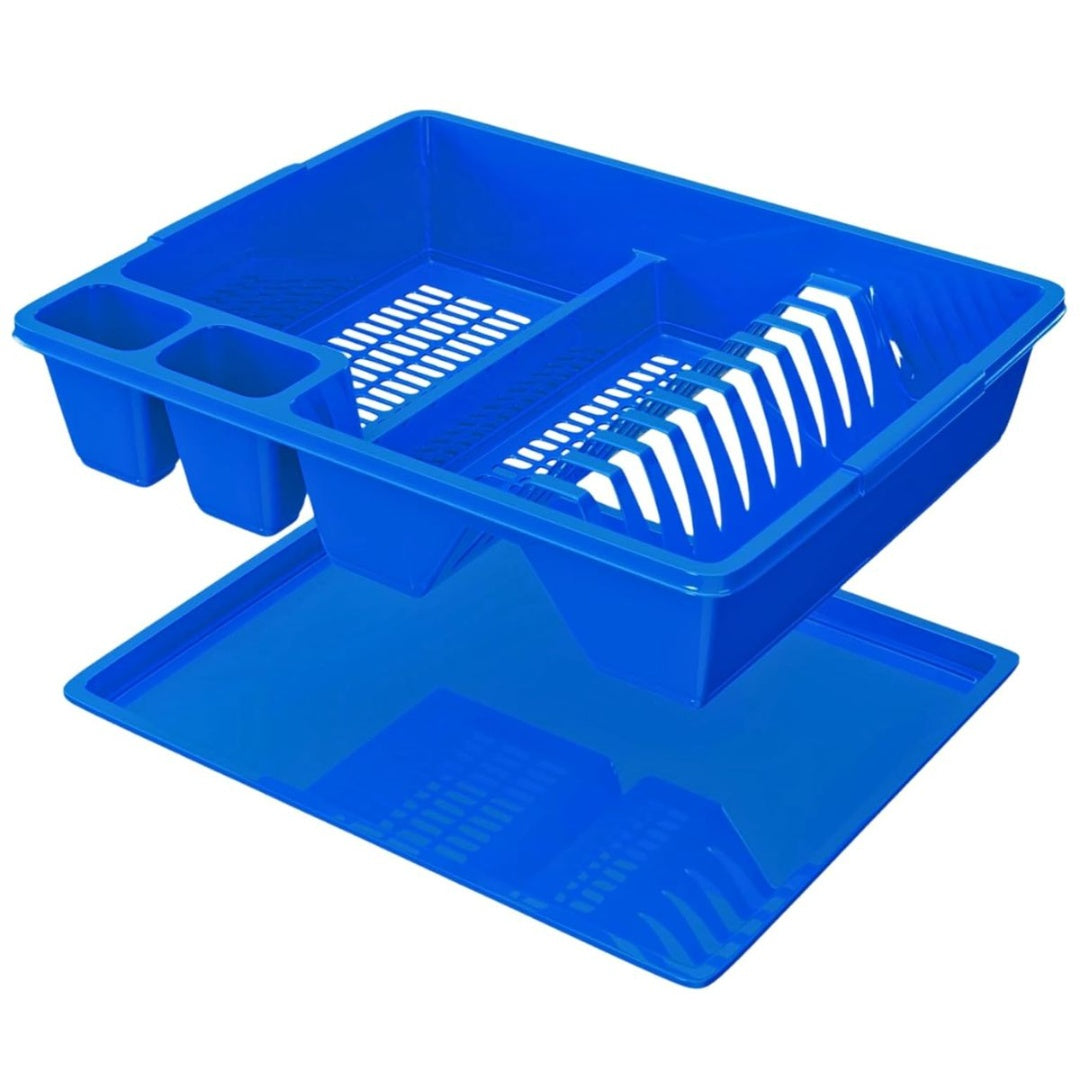 Escurridor secaplatos de plástico 45 x 37 x 8 cm. Azul