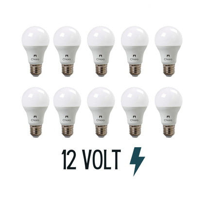 Pack x10 pcs - Lámpara led 12 VOLT E27-10W Luz Fría