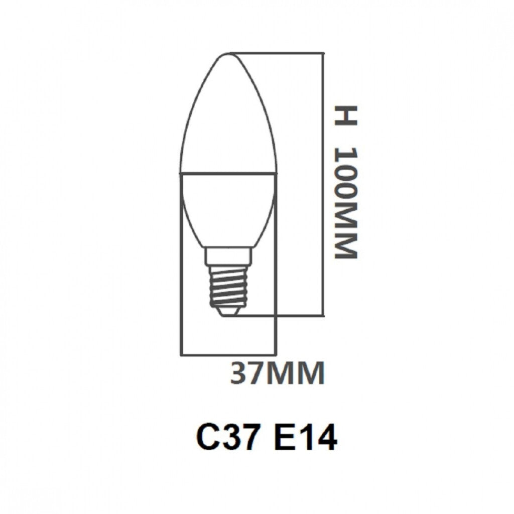 Pack x10 pcs Lampara LED Vela, E14 6W