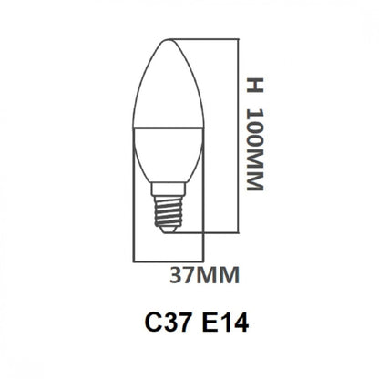 Pack x10 pcs Lampara LED Vela, E14 6W