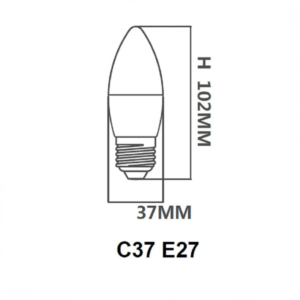 Pack x10 pcs Lampara LED Vela, E27 6W
