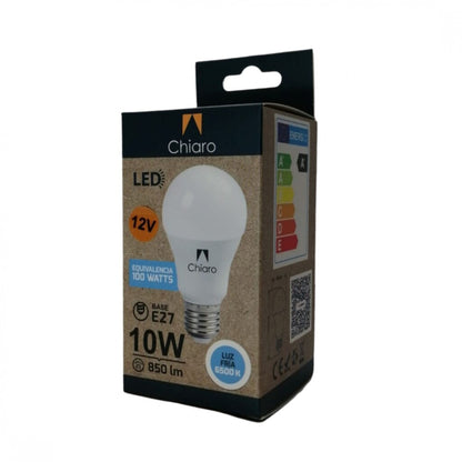 Pack x2 pcs - Lámpara led 12 VOLT E27-10W Luz Fría
