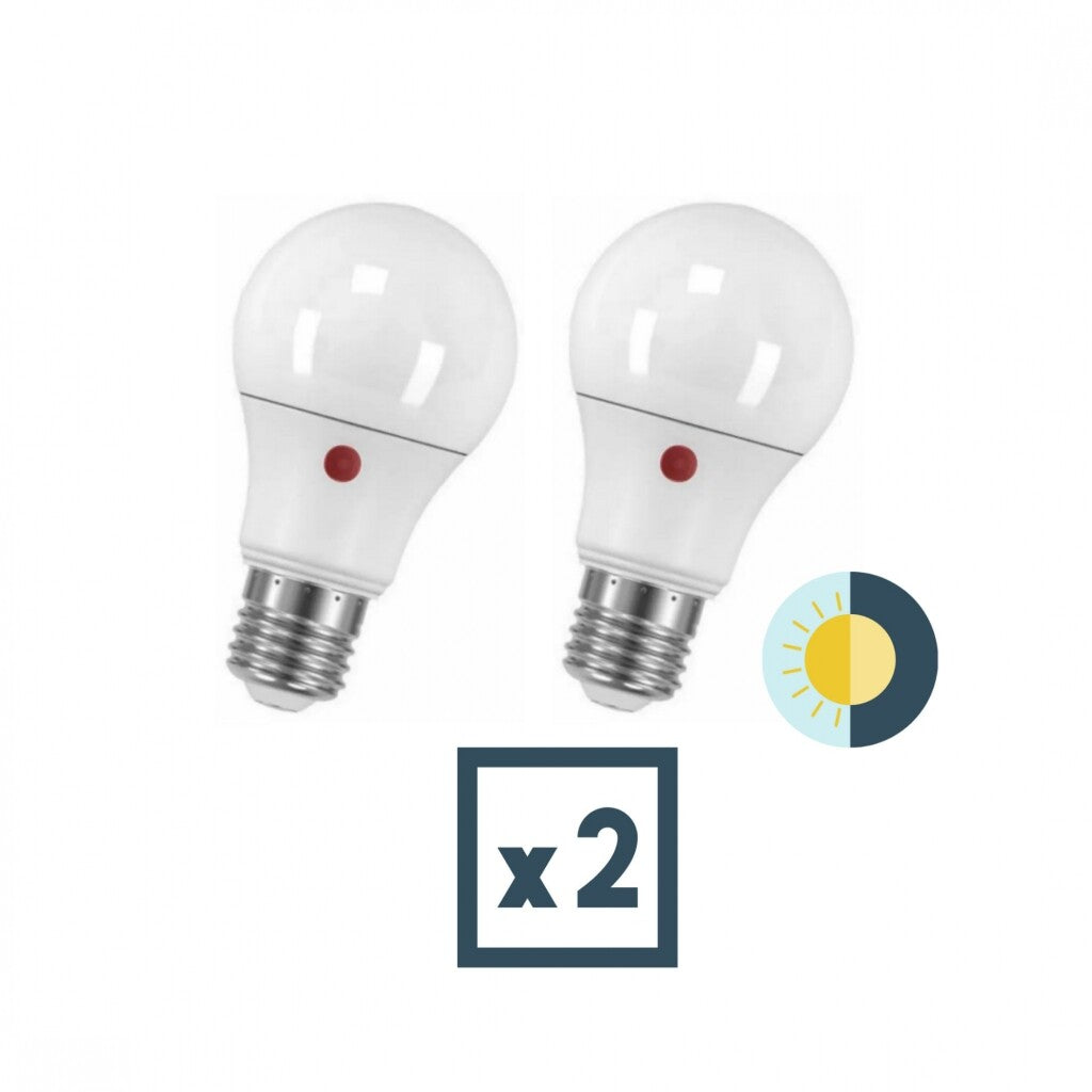 Pack x2 pcs - Lámpara led con Fotocélula 9W E27