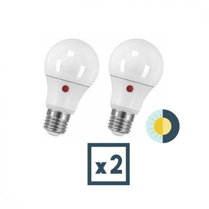 Pack x2 pcs - Lámpara led con Fotocélula 9W E27
