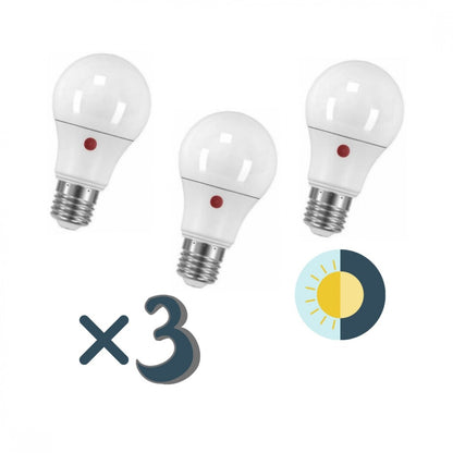 Pack x3 pcs - Lámpara led con Fotocélula 9W E27