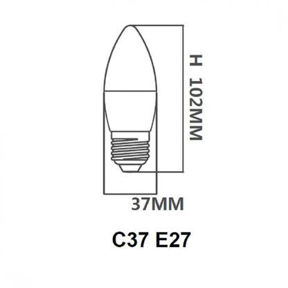 Pack x3 pcs Lampara LED Vela, E27 6W