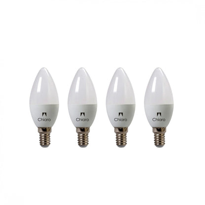 Pack x4 pcs Lampara LED Vela, E14 6W