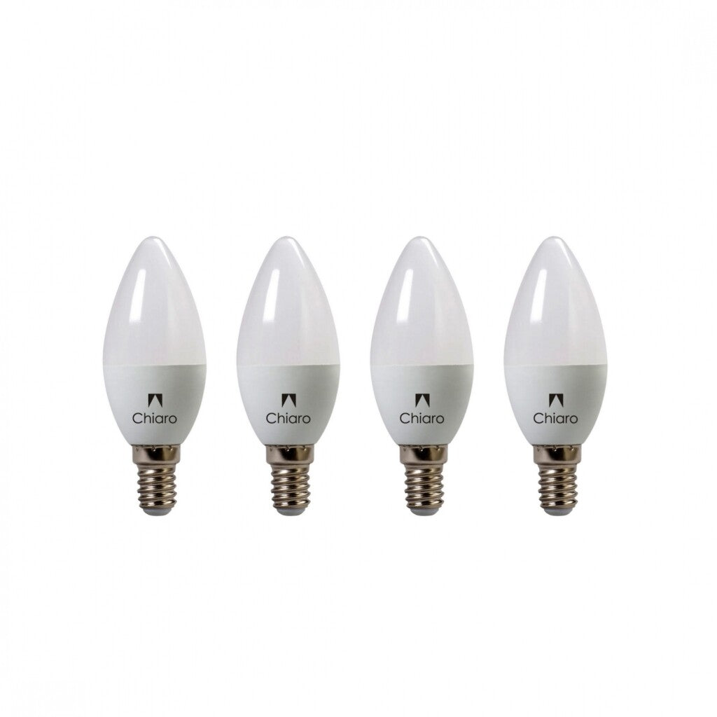 Pack x4 pcs Lampara LED Vela, E14 6W