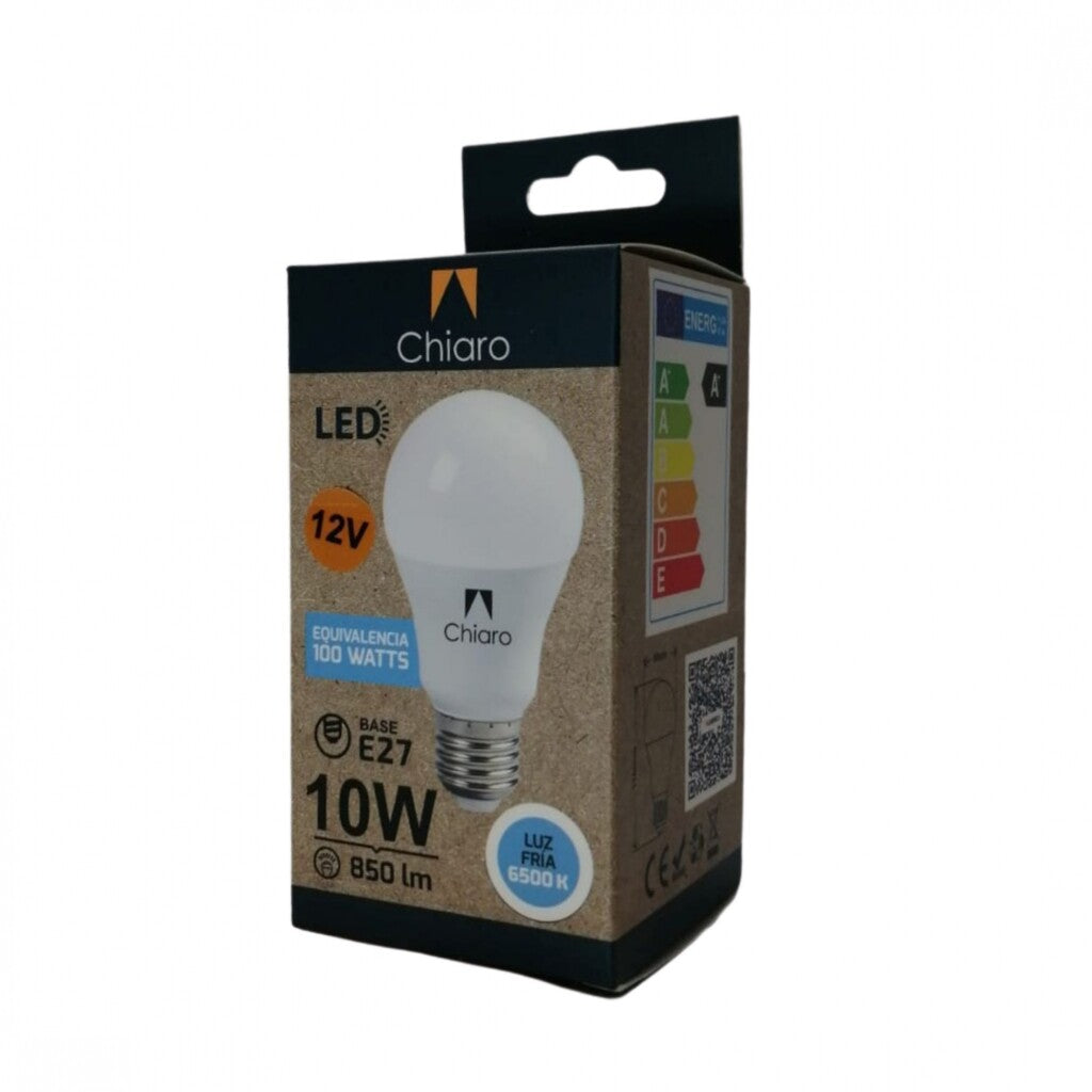 Pack x6 pcs - Lámpara led 12 VOLT E27-10W Luz Fría