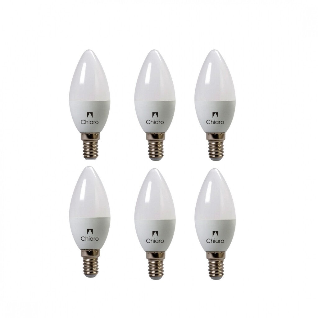 Pack x6 pcs Lampara LED Vela, E14 6W