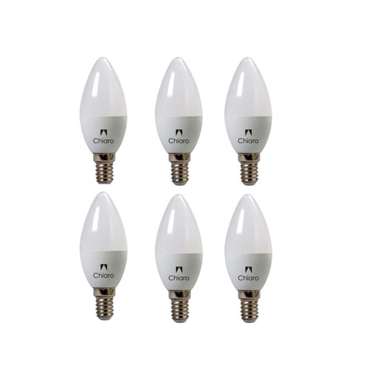 Pack x6 pcs Lampara LED Vela, E14 6W