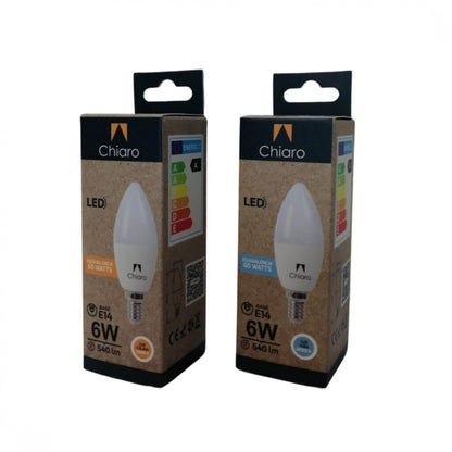 Pack x6 pcs Lampara LED Vela, E14 6W