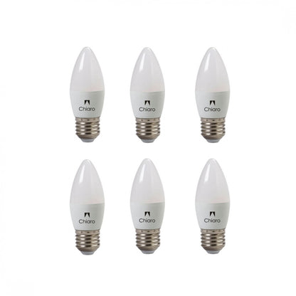 Pack x6 pcs Lampara LED Vela, E27 6W