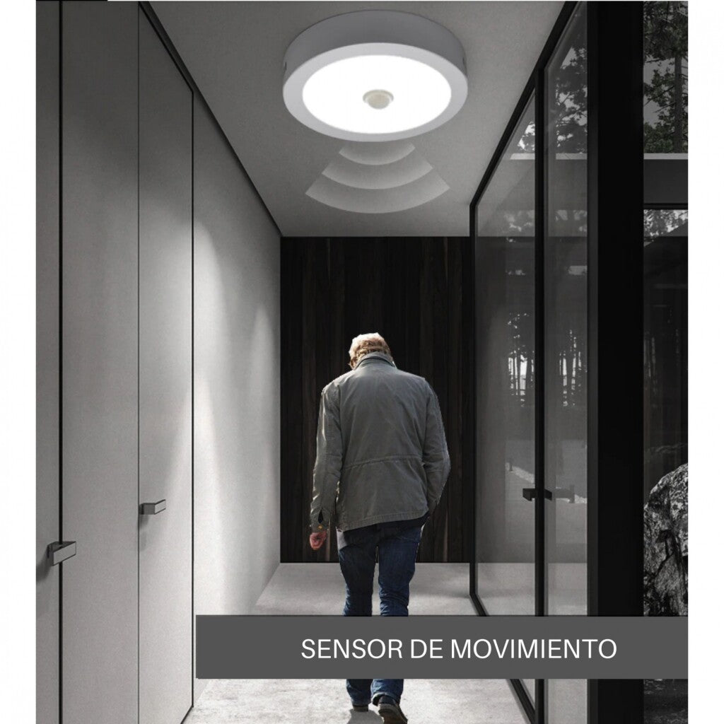 Panel led 12w con sensor de movimiento, circular