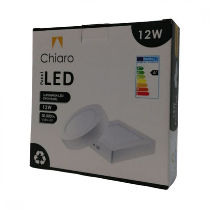 Panel LED 12W, de adosar, aplicar cuadrado BLANCO