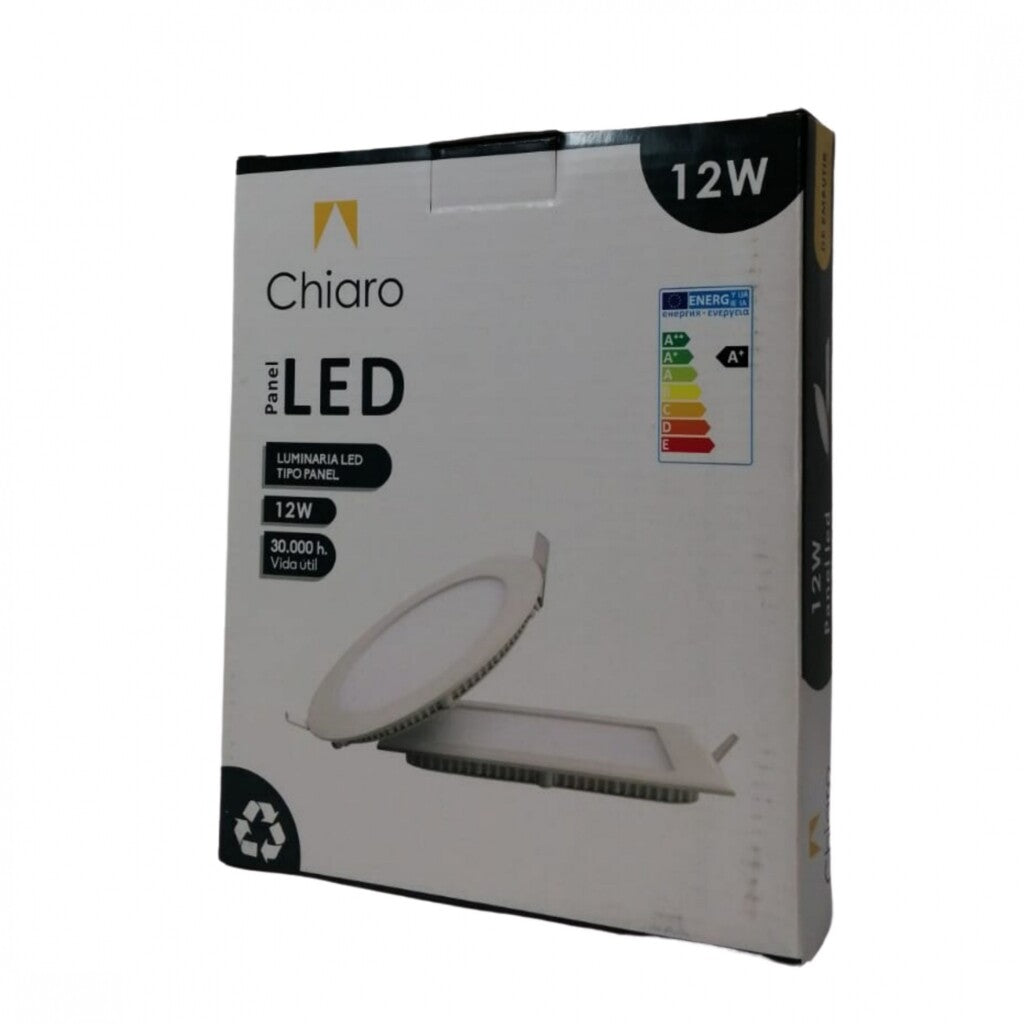 Panel LED 12W, de embutir, empotrar redondo BLANCO