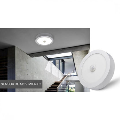 Panel led 18w con sensor de movimiento, circular