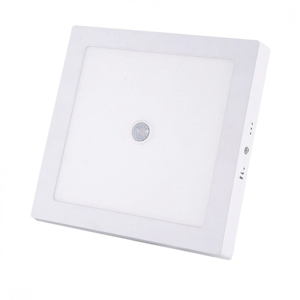 Panel led 18w con sensor de movimiento, cuadrado