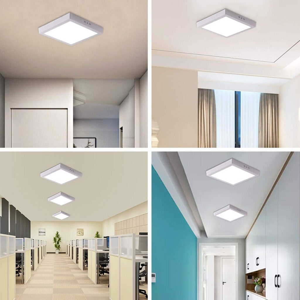 Panel LED 18W, de adosar, aplicar cuadrado BLANCO