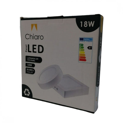 Panel LED 18W, de adosar, aplicar cuadrado BLANCO