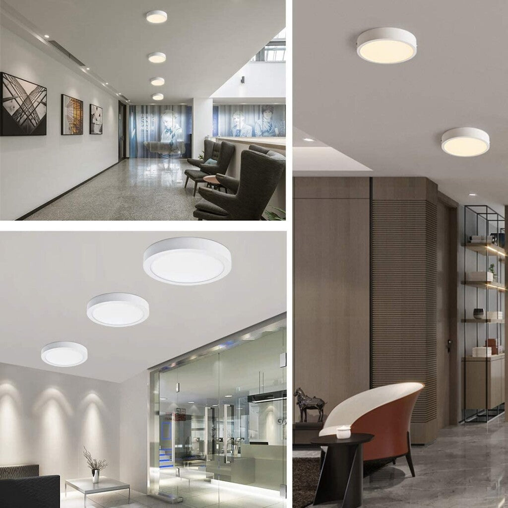 Panel LED 18W, de adosar, aplicar redondo BLANCO POTENZA