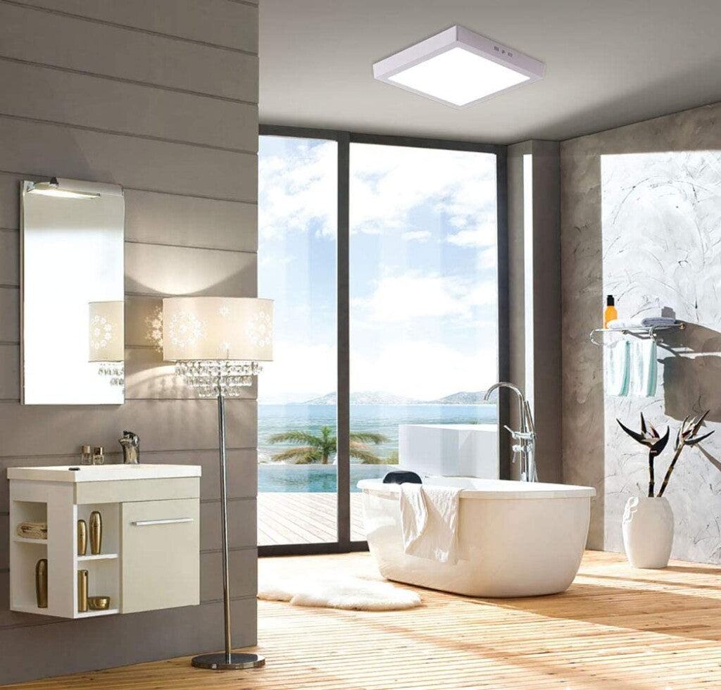 Panel LED 24W, de adosar, aplicar cuadrado BLANCO
