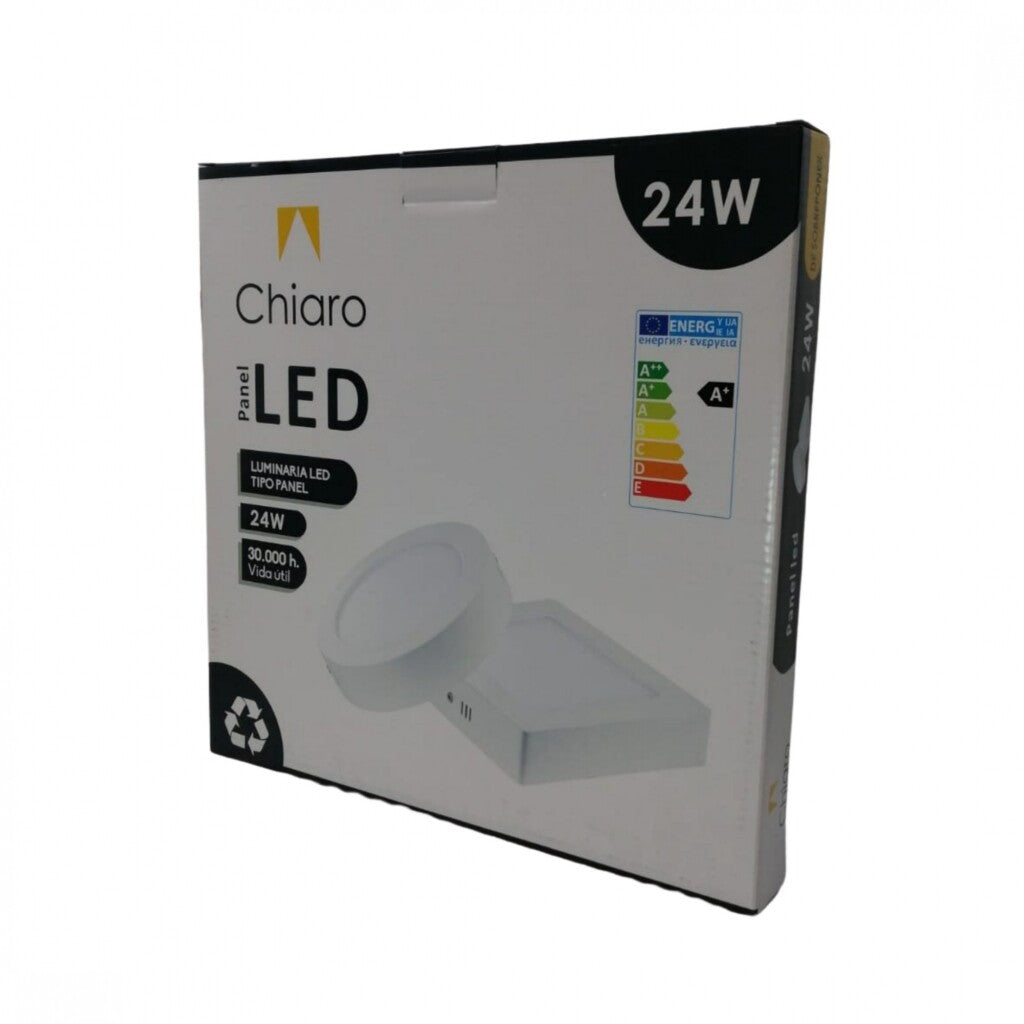 Panel LED 24W,de adosar, aplicar redondo BLANCO