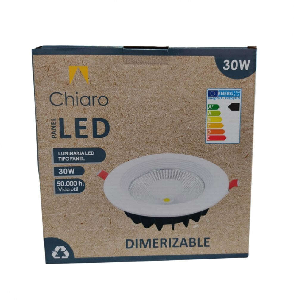 Panel LED 30W, de embutir, empotrar, redondo Dimerizable BLANCO