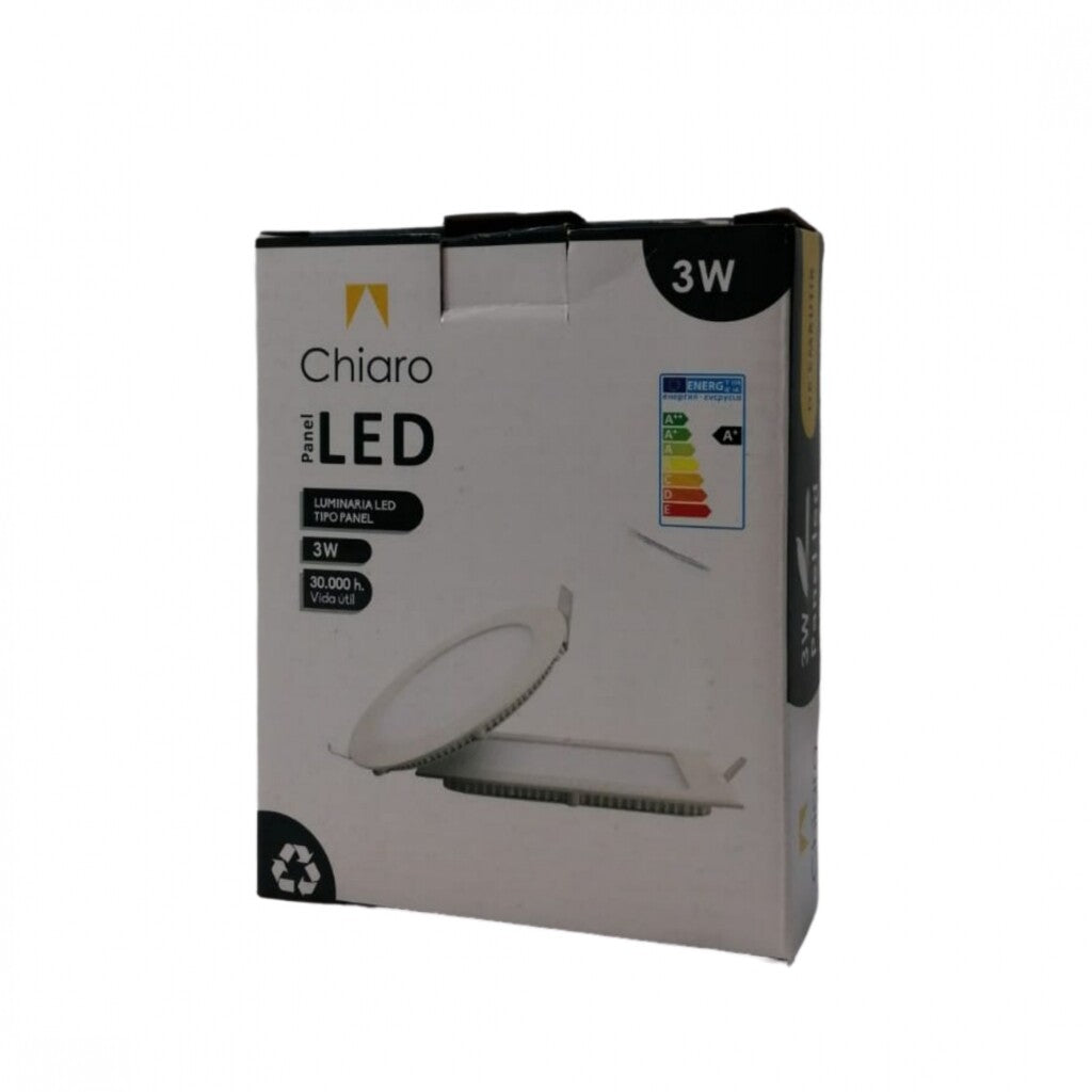 Panel LED 3W, de embutir, empotrar, cuadrado BLANCO