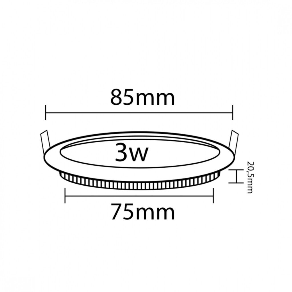 Panel LED 3W, de embutir, empotrar redondo BLANCO