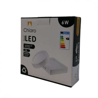 Panel LED 6W, de adosar, aplicar cuadrado BLANCO