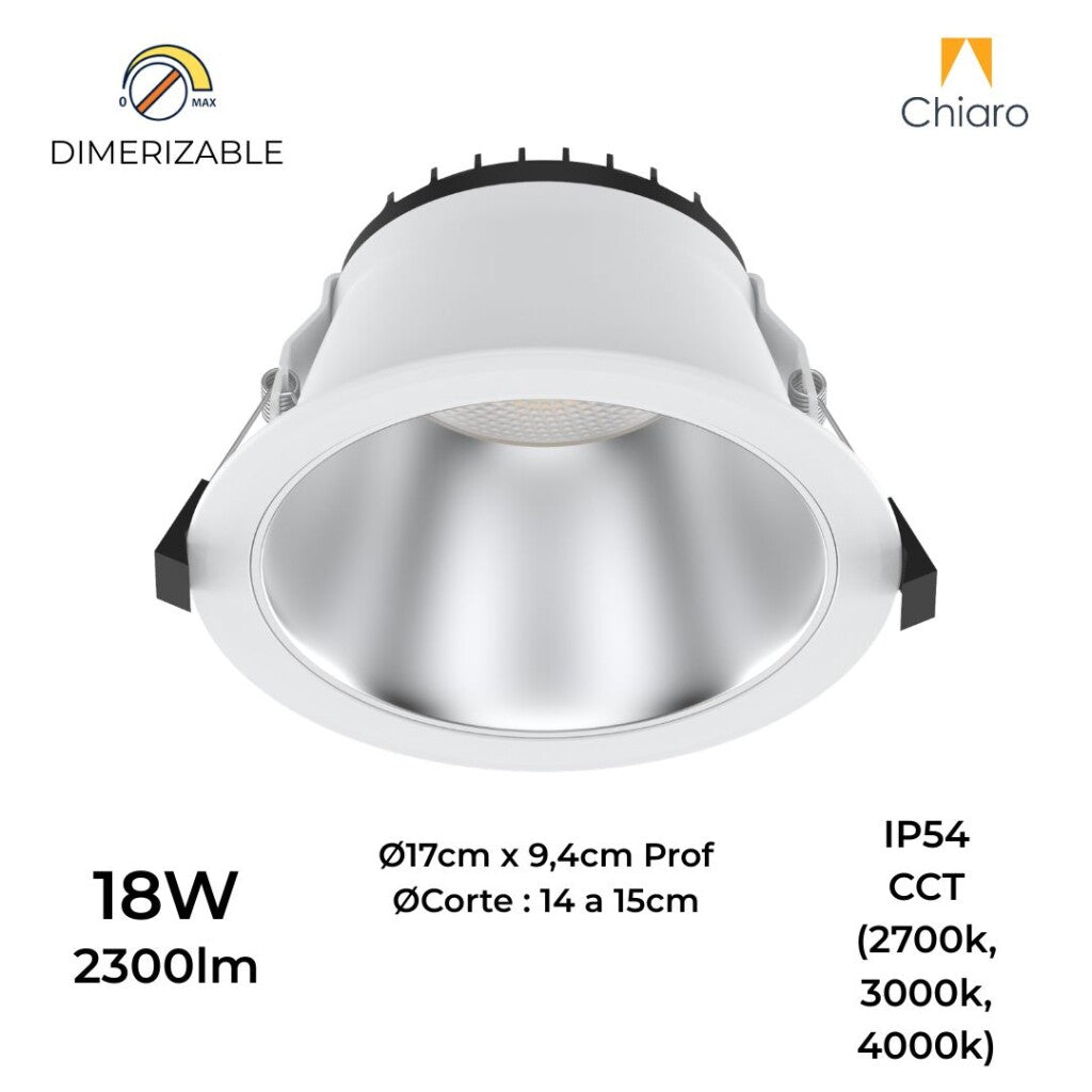 PANEL SPOT EMBUTIR 18W ANTI DESLUMBRAMIENTO CCT(2700K-3000K-4000K)
