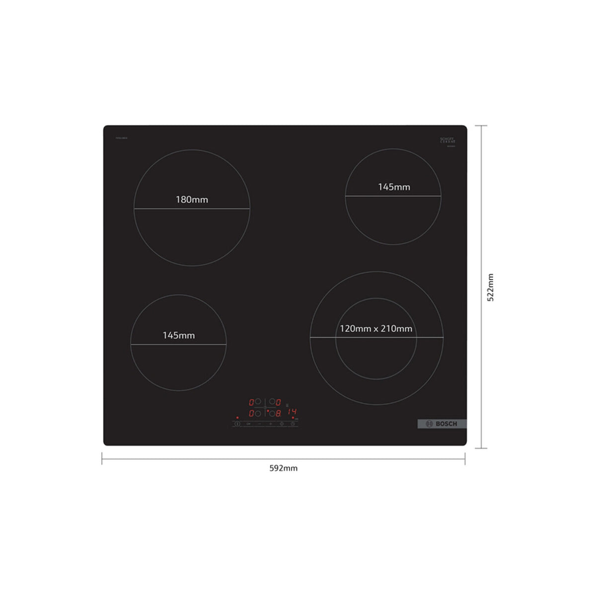 Placa vitrocerámica Bosch PKF611BB8E 60 cm
