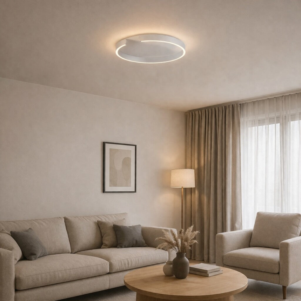 Plafón LED, Diseño anillo cortado, Dimerizable 30W 40CM