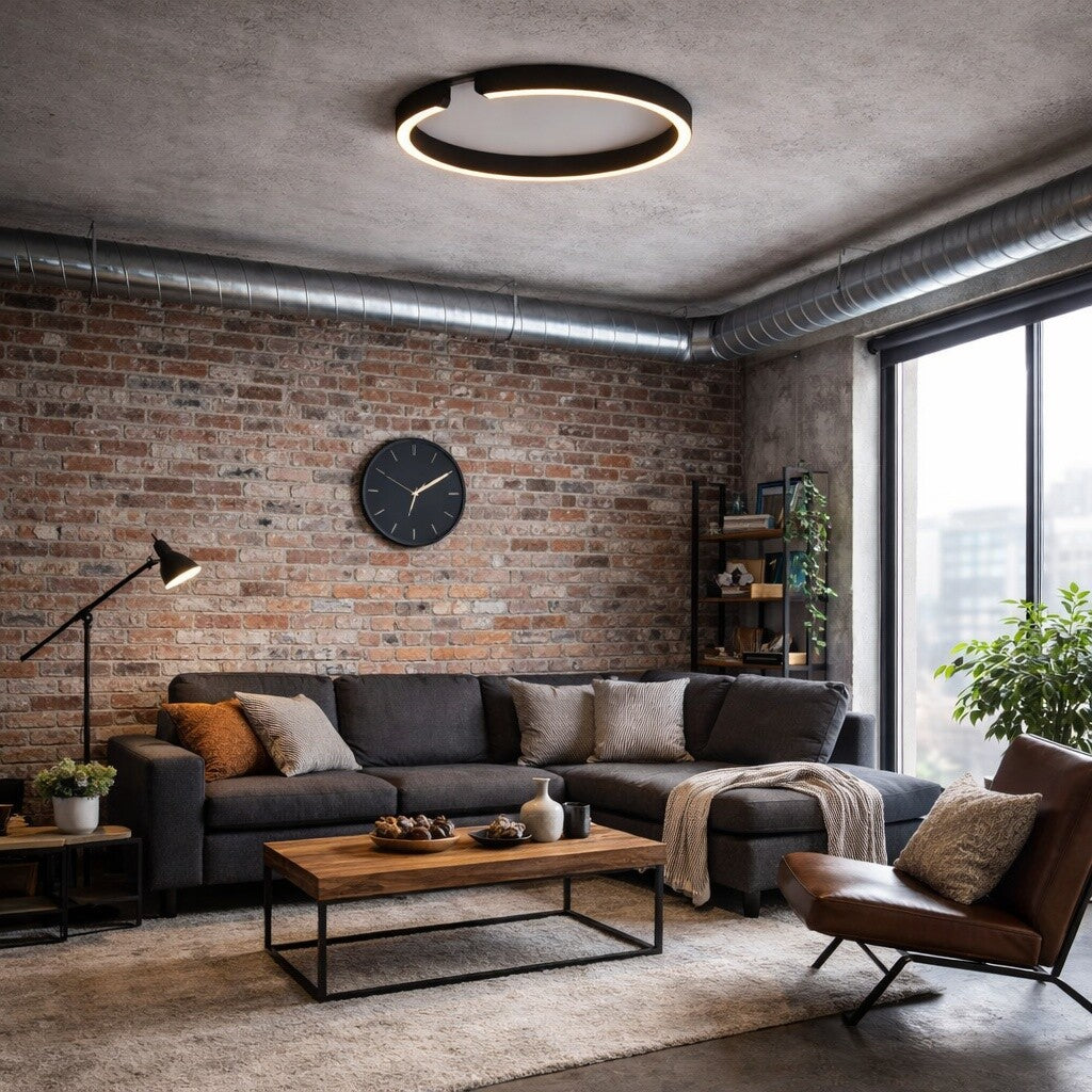 Plafón LED, Diseño anillo cortado, Dimerizable 40W 60CM
