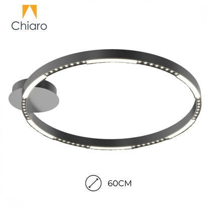 Plafón LED Diseño anillo multi luz negro, Dimerizable 32W 60CM