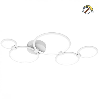 Plafón Led diseño cinco anillos blanco 50W Dimerizable