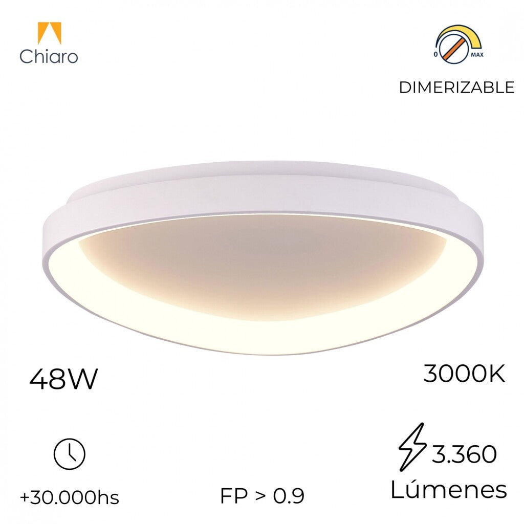 Plafón LED, Diseño triangular, Dimerizable 48W 65CM