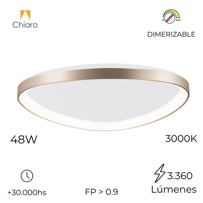 Plafón LED, Diseño triangular, Dimerizable 48W 65CM