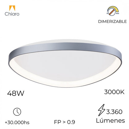 Plafón LED, Diseño triangular, Dimerizable 48W 65CM