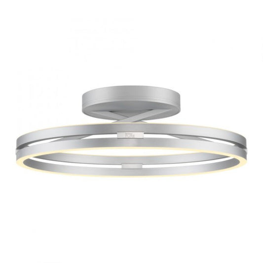 Plafón led doble anillo 42w 60cm regulable a control remoto con varias funciones Plateado