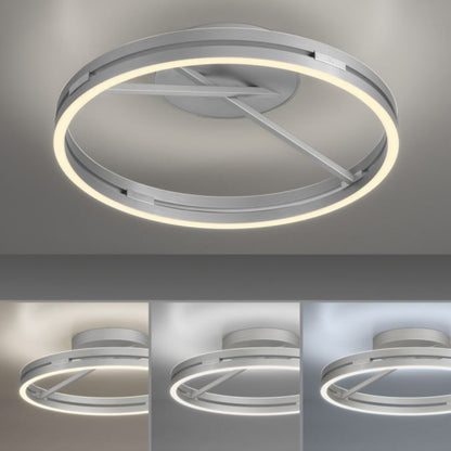 Plafón led doble anillo 42w 60cm regulable a control remoto con varias funciones Plateado