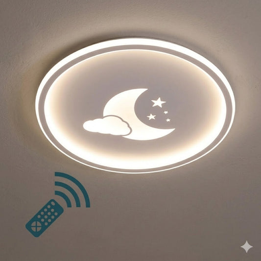 Plafón LED lunas y estrellas, a control remoto con funciones