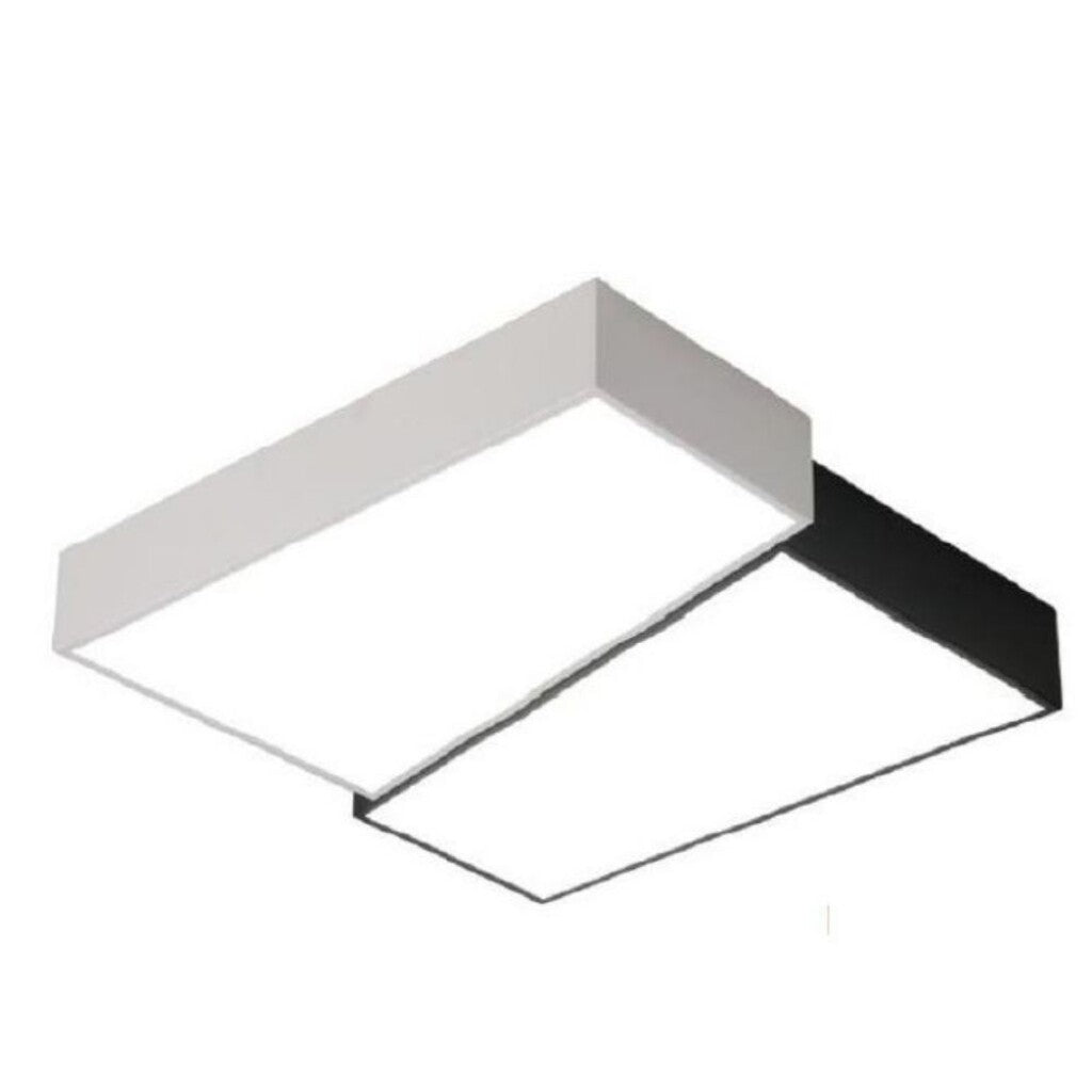 Plafón led moderno rítmico, blanco y negro 24w - 40 cm