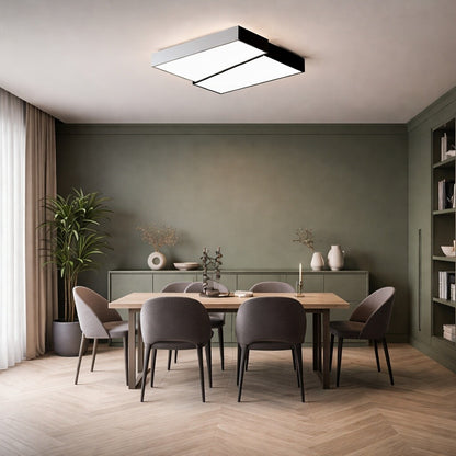 Plafón led moderno rítmico, blanco y negro 24w - 40 cm